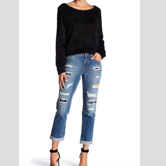 NWT Miss Me distressed/patches boyfriend crops - Picture 2 of 15